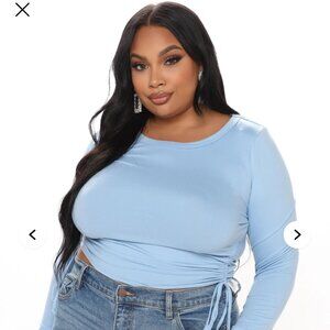Fashion Nova Light Blue Crop Top – Women’s Size 2X